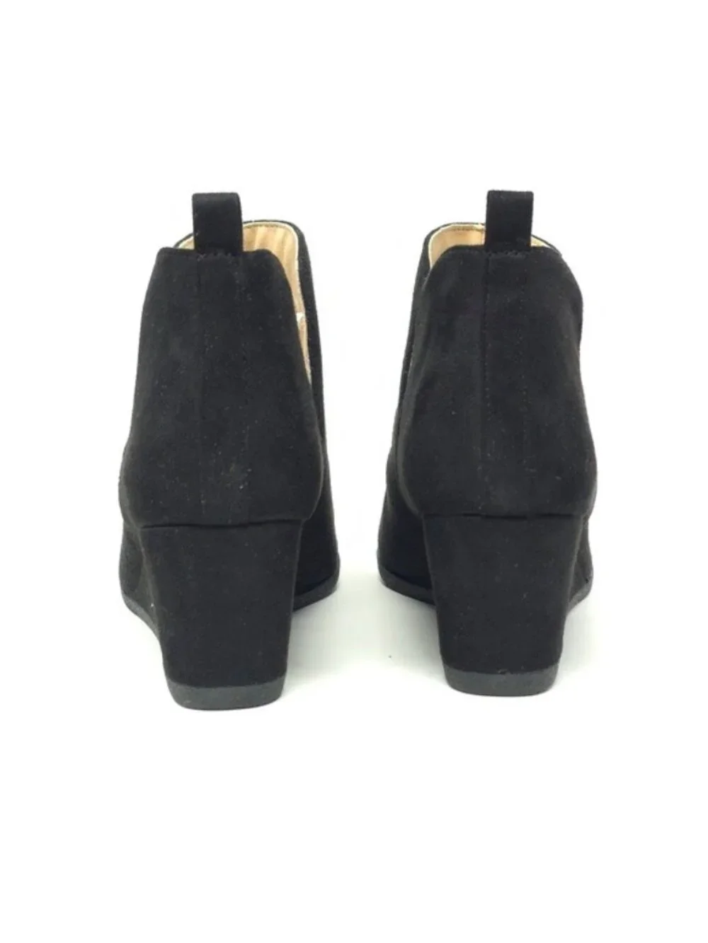 Journee Collection Mylee Black Pull-On Wedge Booties 9M